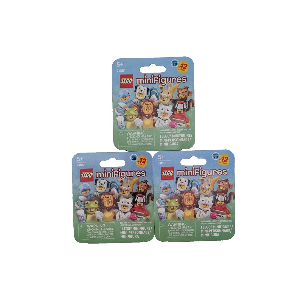 3 LEGO Minifigures Lot Series 28 (Sealed) Animals 71051
